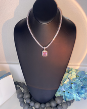 Load image into Gallery viewer, Pink Gemstone Tennis Necklace
